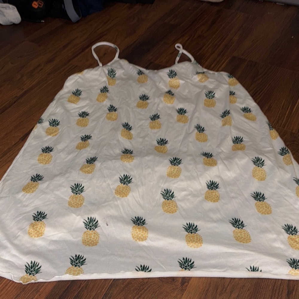 Pineapple Print Spaghetti Strap Dress